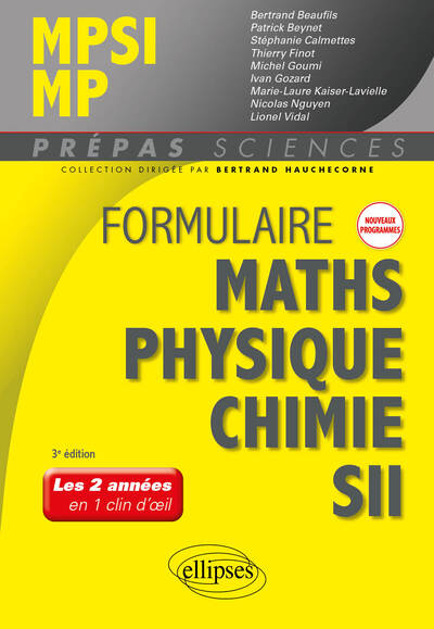 Picture of Formulaire MPSI/MP - Maths - Physique-chimie - SII - Nouveaux programmes