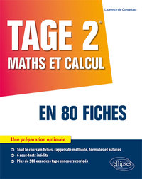 Image de TAGE 2® : Maths et calcul en 80 fiches