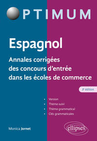 Image de Espagnol - Annales corrigées des concours d’entrée dans les écoles de commerce