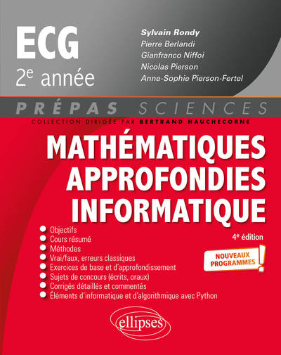 Picture of Mathématiques approfondies - Informatique - prépas ECG 2e année - Programme 2022