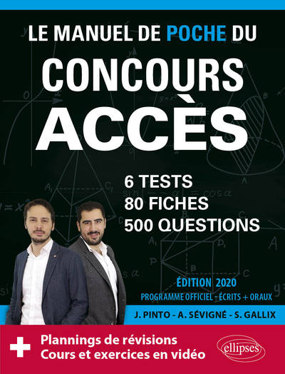 Picture of Le Manuel de POCHE du concours ACCES (écrits + oraux) - 80 fiches, 6 tests, 500 questions + corrigés en vidéo - Édition 2020