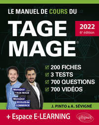 Image de Le Manuel de Cours du TAGE MAGE – 3 tests blancs + 200 fiches de cours + 700 questions + 700 vidéos