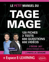 Image de Le Petit Manuel du TAGE MAGE – 3 tests blancs + 120 fiches de cours + 600 questions + 600 vidéos – Édition 2021