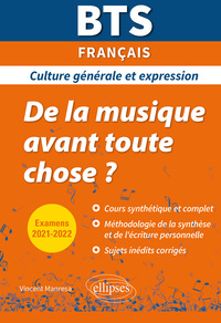 Image de BTS De la musique avant toute chose ? - Culture générale et expression - Examens 2021 et 2022