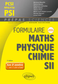 Image de Formulaire PCSI-MPSI-PTSI/PSI - Maths - Physique-chimie - SII - Nouveaux programmes