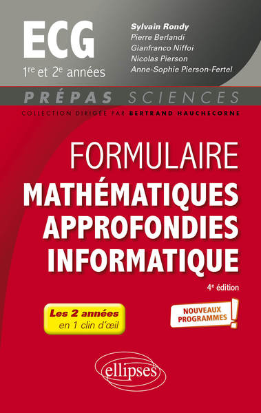 Picture of Formulaire Mathématiques approfondies - Informatique - ECG 1re et 2e années - Programme 2022