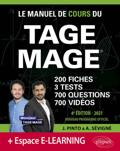 Image de Le Manuel de Cours du TAGE MAGE – 3 tests blancs + 200 fiches de cours + 700 questions + 700 vidéos – Édition 2021