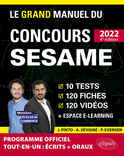 Image de Le Grand Manuel du concours SESAME 2022 (Programme officiel : écrits + oraux)