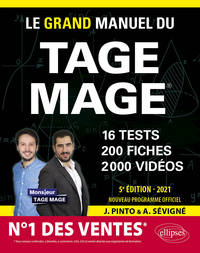 Image de Le Grand Manuel du TAGE MAGE – N°1 DES VENTES – 16 tests blancs + 200 fiches de cours + 2000 vidéos – Édition 2021