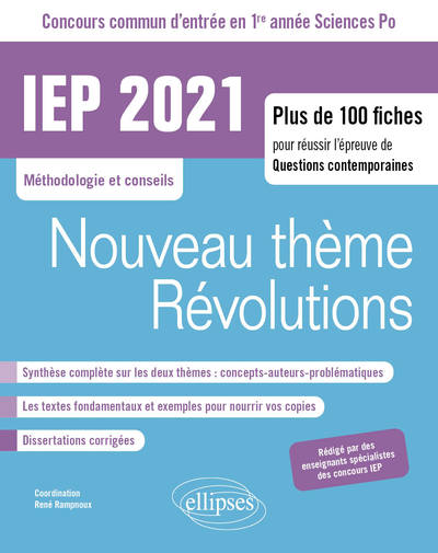 Image de Concours commun IEP 2021. Plus de 100 fiches pour réussir l'épreuve de questions contemporaines - entrée en 1re année - Nouveau thème / Révolutions