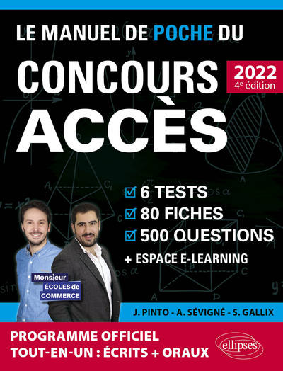 Image de Le Manuel de POCHE du concours ACCES 2022 (Programme officiel : écrits + oraux)