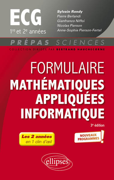 Picture of Formulaire Mathématiques appliquées - Informatique - ECG 1re et 2e années - Programme 2022