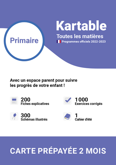 Image de Kartable primaire : Carte prépayée 2 mois