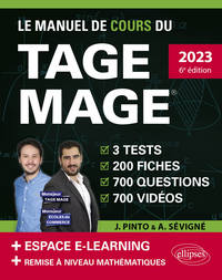 Image de Le Manuel de Cours du TAGE MAGE – 3 tests blancs + 200 fiches de cours + 700 questions + 700 vidéos – éditions 2023