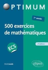 Image de 500 exercices de mathématiques en ECS - 1re année - 2e édition