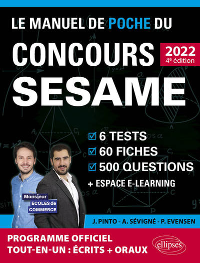 Picture of Le Manuel de POCHE du concours SESAME 2022 (Programme officiel : écrits + oraux)