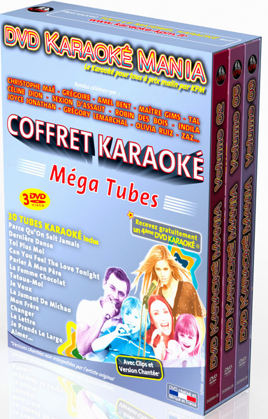 Image de COFFRET 3 DVD KARAOKE MANIA  MEGA TUBES