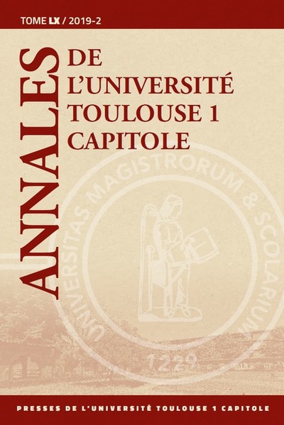 Picture of ANNALES DE L UNIVERSITE TOULOUSE 1 CAPITOLE. TOME LX