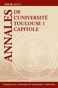 Picture of ANNALES DE L UNIVERSITE TOULOUSE 1 CAPITOLE. TOME LX