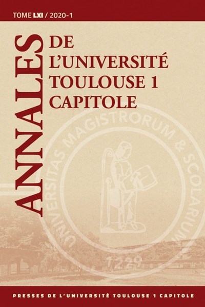 Image de Annales de l'Université Toulouse 1 Capitole. Tome LXI/2020-1