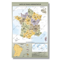 Picture of Carte de France Administrative - Modèle Topaze - Poster Plastifié A0