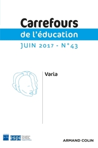 Image de Carrefours de l'éducation n°43 (1/2017) Varia