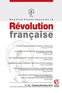 Picture of Annales historiques de la Révolution française n° 370 (4/2012)