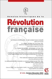Image de Annales historiques de la Révolution française Nº418 4/2024