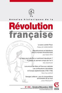 Picture of Annales historiques de la Révolution française n° 358 (4/2009)