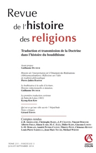 Image de Revue de l'histoire des religions - Tome 231 (3/2014) Traduction et transmission de la Doctrine dans