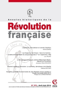 Picture of Annales historiques de la Révolution française n° 376 (2/2014) Lumières et esclavage