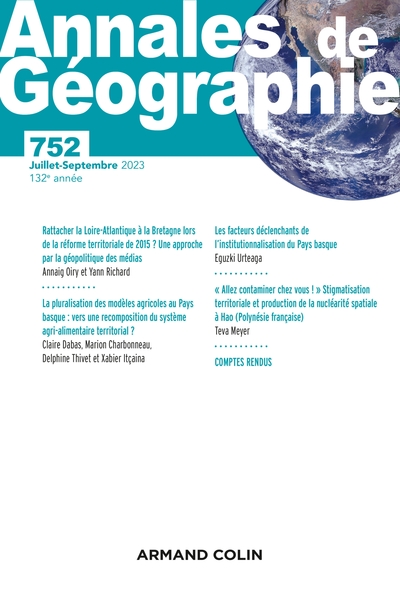Picture of Annales de géographie - N°752 4/2023