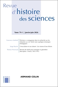 Image de Revue d'histoire des sciences n°79 1/2026