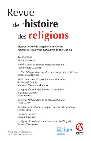 Image de Revue de l'histoire des religions - Tome 232 (4/2015) Figures de Noé de Gilgamesh au Coran