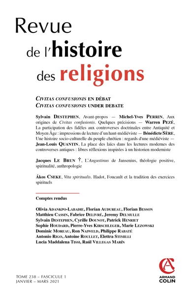 Picture of Revue de l'histoire des religions - Nº1/2021Civitas confusionis en débat