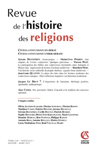Picture of Revue de l'histoire des religions - Nº1/2021Civitas confusionis en débat
