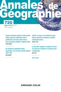 Picture of Annales de géographie - N°720 2/2018