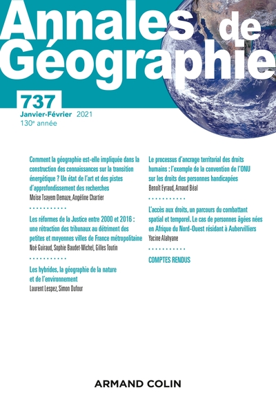 Picture of Annales de géographie - N° 737 1/2021 Varia