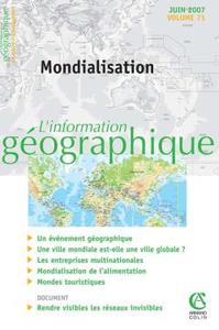 Image de L'information géographique - Vol. 71 (2/2007) Mondialisation