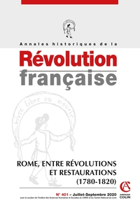 Picture of Annales historiques de la Révolution française Nº401 3/2020 Rome, entre révolutions et restaurations