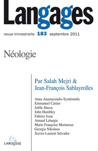 Image de Langages n° 183 (3/2011) Néologie