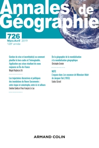 Picture of Annales de géographie - N°726 2 2019 Varia