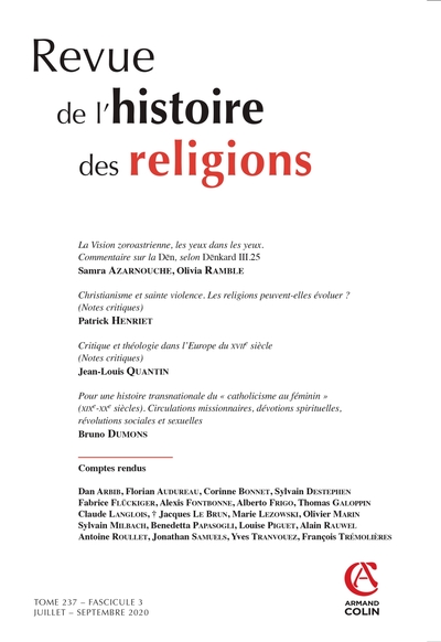 Picture of Revue de l'histoire des religions - Nº3/2020 - Varia