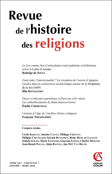 Picture of Revue de l'histoire des religions - Nº1/2026