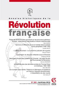 Picture of Annales historiques de la Révolution française n° 360 (2/2010)