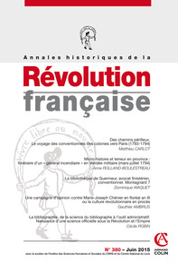 Picture of Annales historiques de la Révolution française n° 380 (2/2015) Varia
