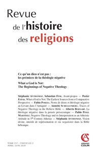 Picture of Revue de l'histoire des religions - Nº2/2020 Ce qu'un dieu n'est pas : les prémices de la théologie