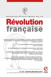 Picture of Annales historiques de la Révolution française Nº394 4/2018 Varia