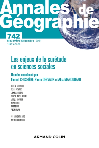Picture of Annales de géographie - N° 742 6/2021 Les enjeux de la surétude sciences sociales
