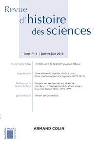 Picture of Revue d'histoire des sciences (1/2018) Sciences, pouvoirs et culture matérielle : Le laboratoire dan